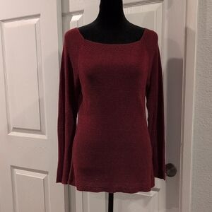 Dash Hemp Santa Cruz Earthy Red Boho Sweater XL 100% Hemp Hand Loomed Wide Neck